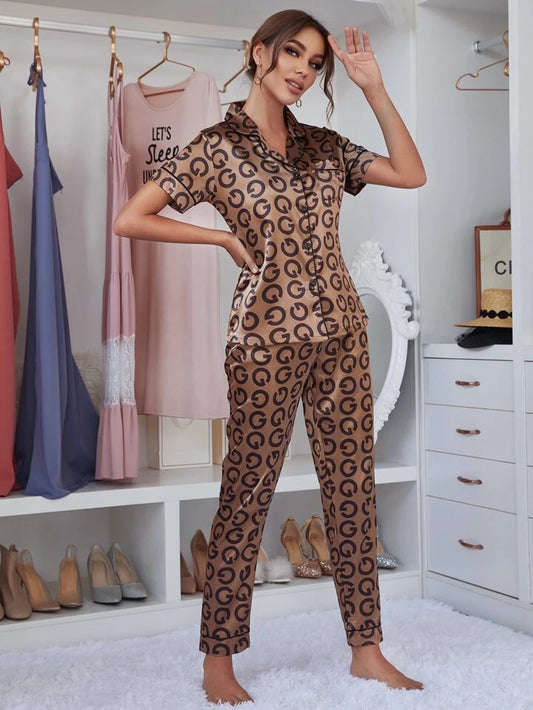 Gucci Glam Printed Nightsuit Set For Women
