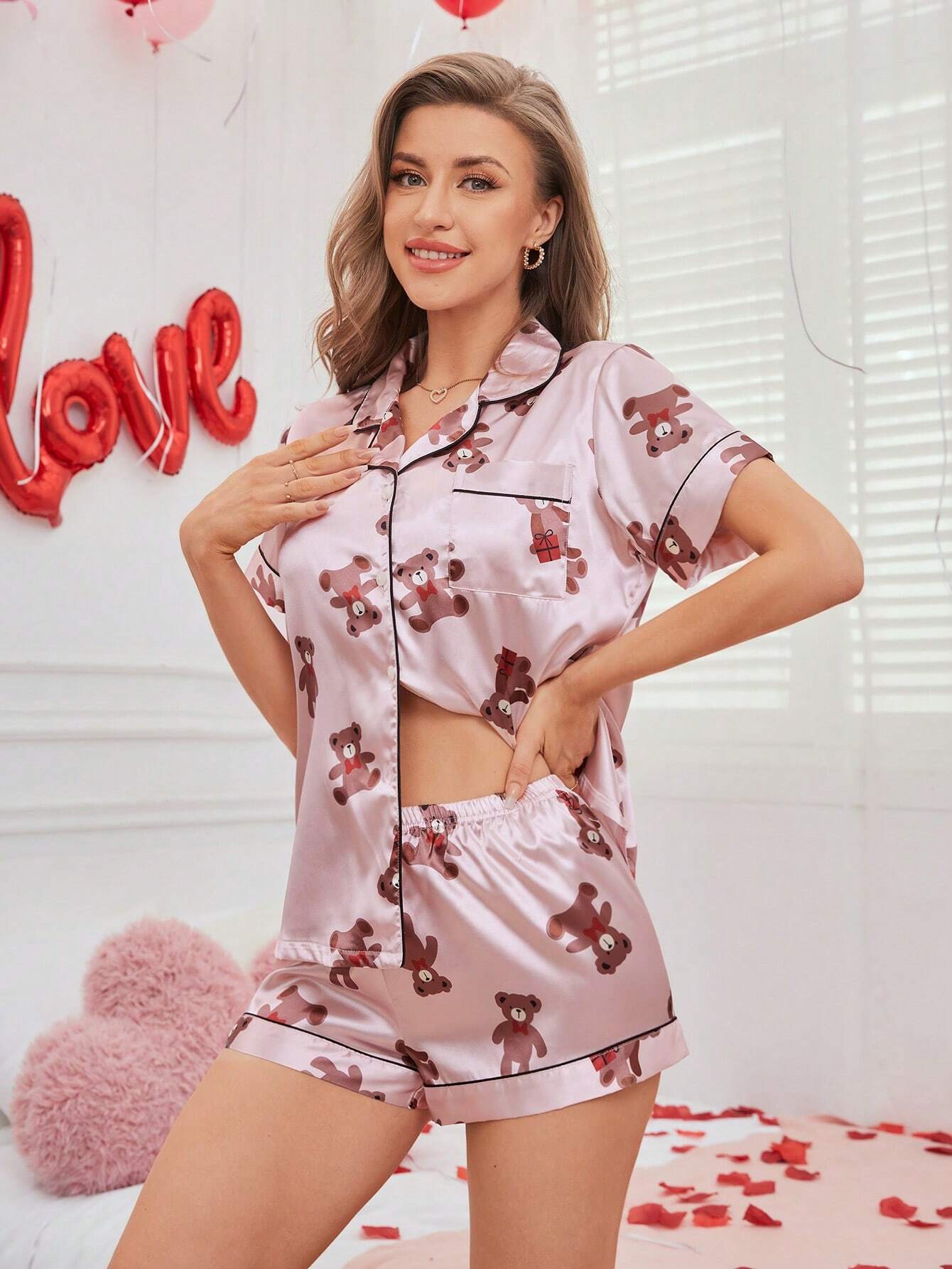 Teddy Tempt Shorts Night Suit For Women