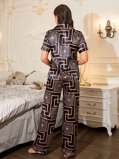 Mystic Abstract Nights Printed Nightsuit Set For Women