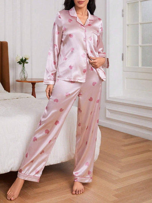 Strawberry Pink Women Nightwear Pajama Set