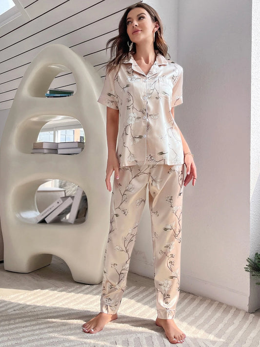 Elegant Floral Nightsuit Set For Women