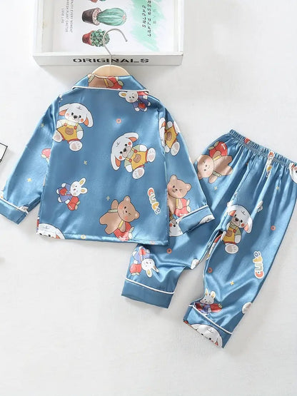 Cute Printed Unisex Nightsuit Set For Kids