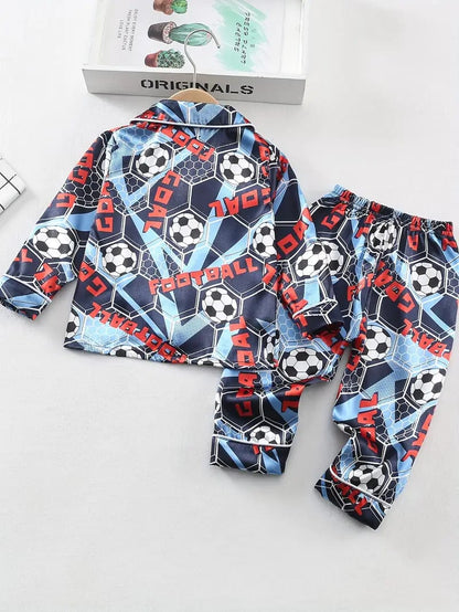 Foot Ball Printed Unisex Nightsuit Set For Kids