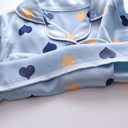 Little Heart Printed Unisex Night suit Set For Kids