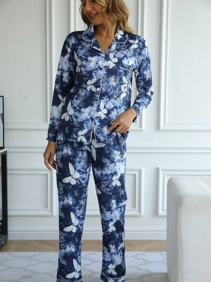 Holly Blue Butterfly Women Nightwear Pajama Set