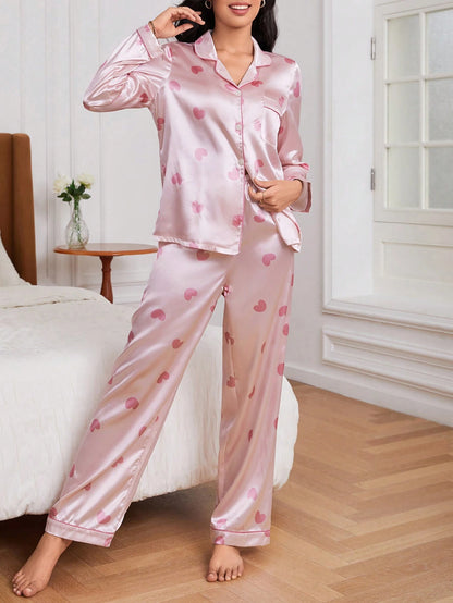 Strawberry Pink Women Nightwear Pajama Set