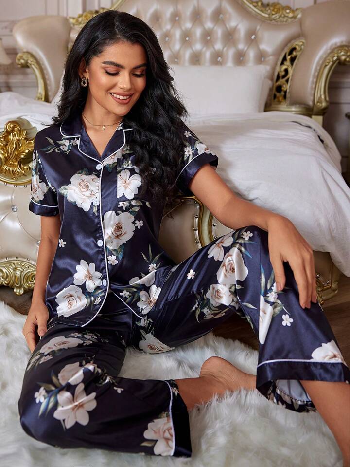 Floral Serenity Nightsuit Set For Women