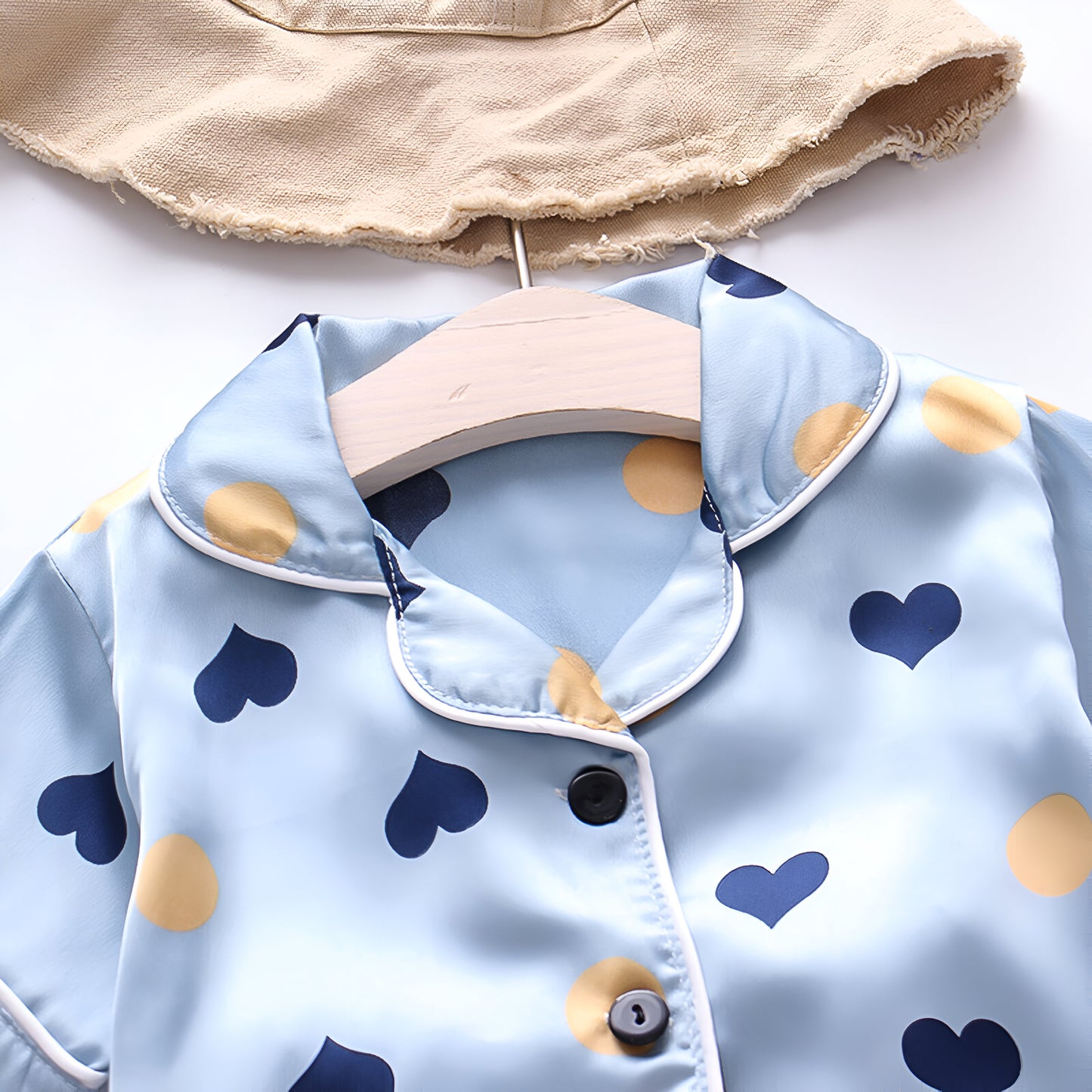 Little Heart Printed Unisex Night suit Set For Kids